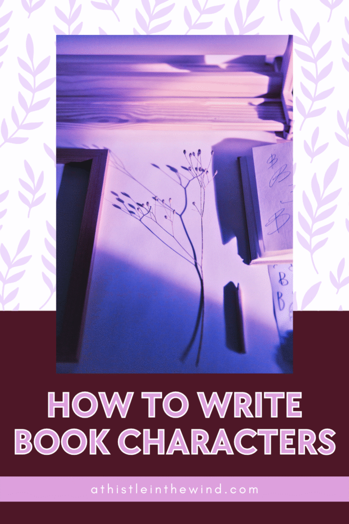 how to write book characters