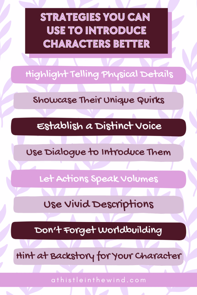 infographic on Strategies for Introducing Characters Effectively