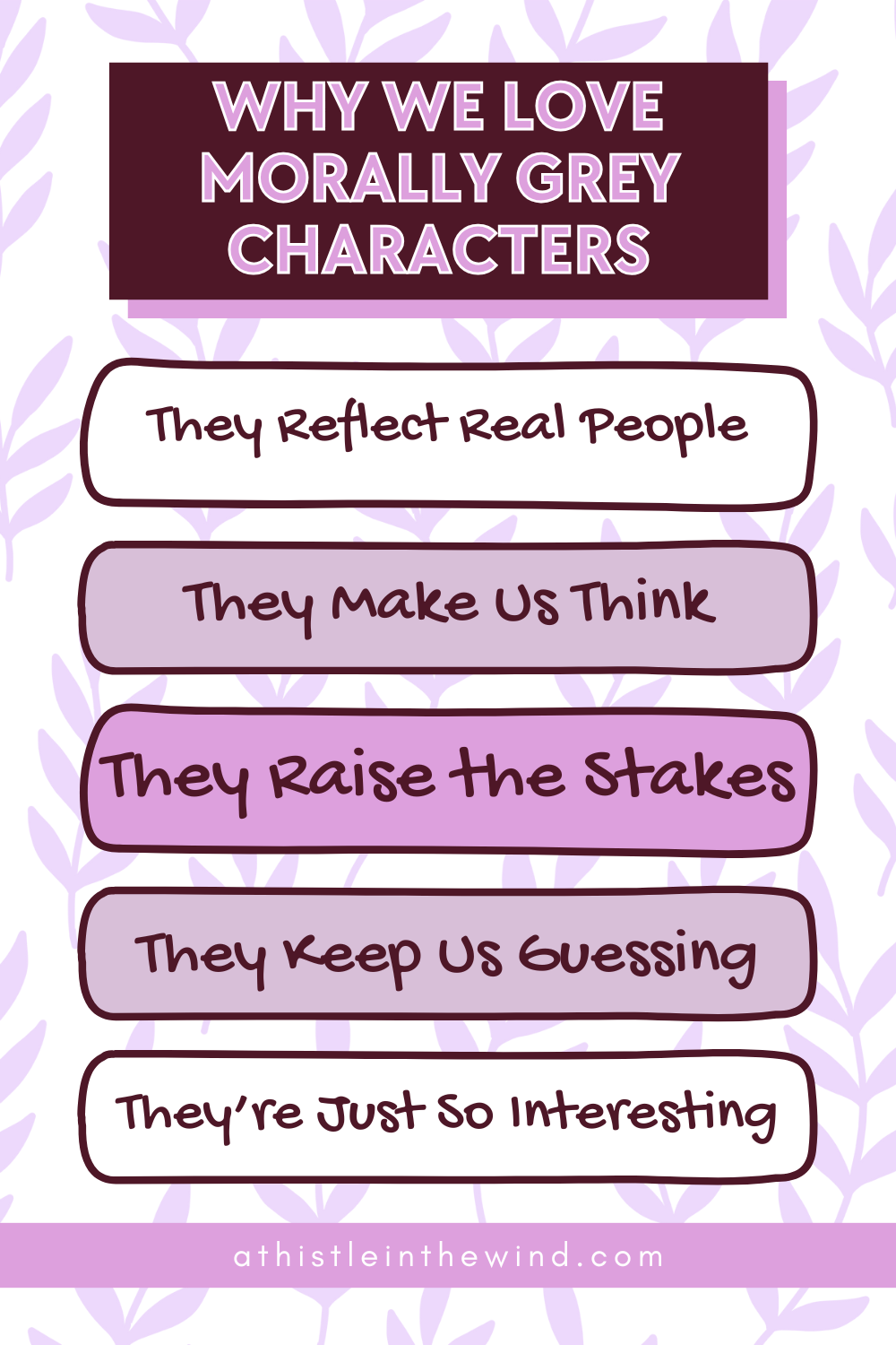 On Writing Morally Grey Characters - A Thistle in the Wind