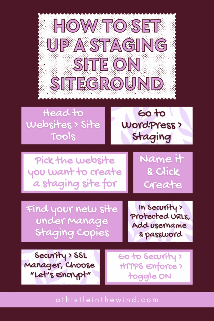 how to set up a staging site on siteground