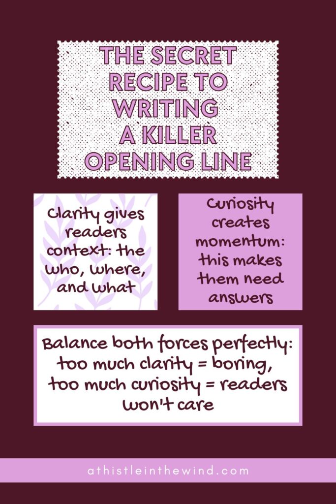 the secret recipe to writing a killer opening line
