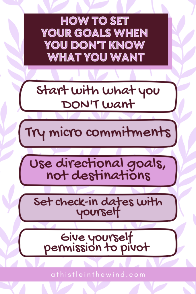 how to set your goals when you don't know what you want