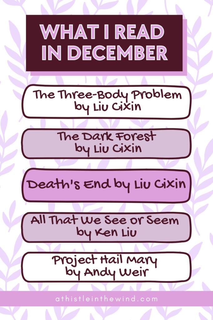 list of books I read in december